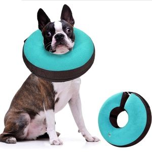 Bilibara Inflatable Dog Collar Size Medium Teal Color Recovery Surgery Cone New